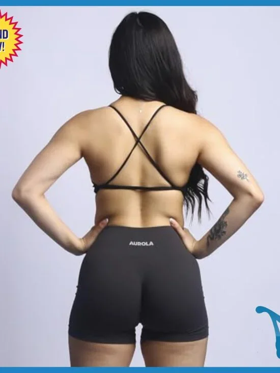 High Waist Tummy Control Workout Shorts Seamless Ribbed Activewear